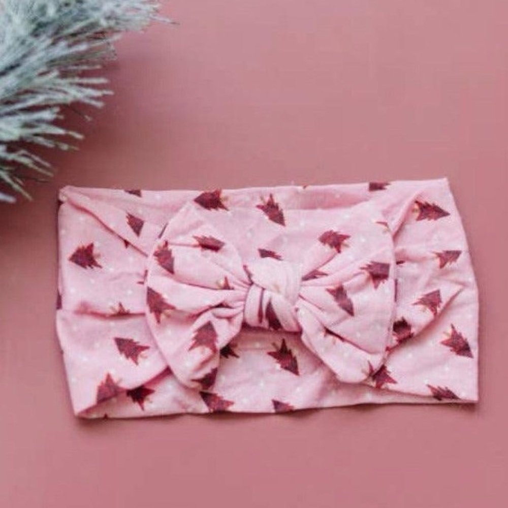 Baby Pink Christmas Tree Nylon Headband